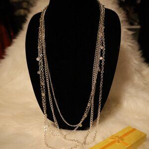 Napier Extra Long Silvertone 3-Strand Necklace